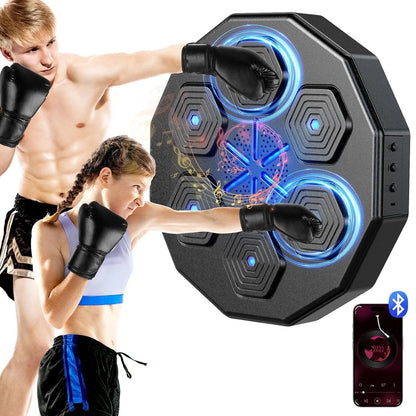 Music Boxing Machine, Upgraded 2.0 Smart Bluetooth Music Boxing Parent-Child Games, Wall-Mounted Exercise Equipment for Home Exercise New Fitness