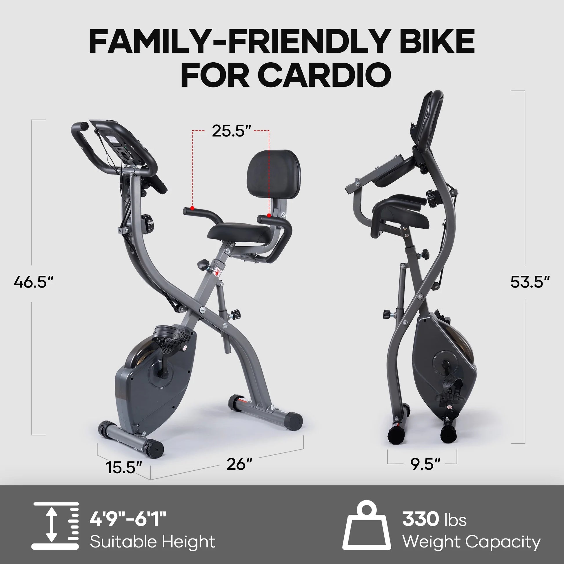 Folding Exercise Bike Magnetic Upright Bike with Pulse Sensor LCD Monitor Indoor Cycling Stationary Exercise Bike Perfect for Home Use