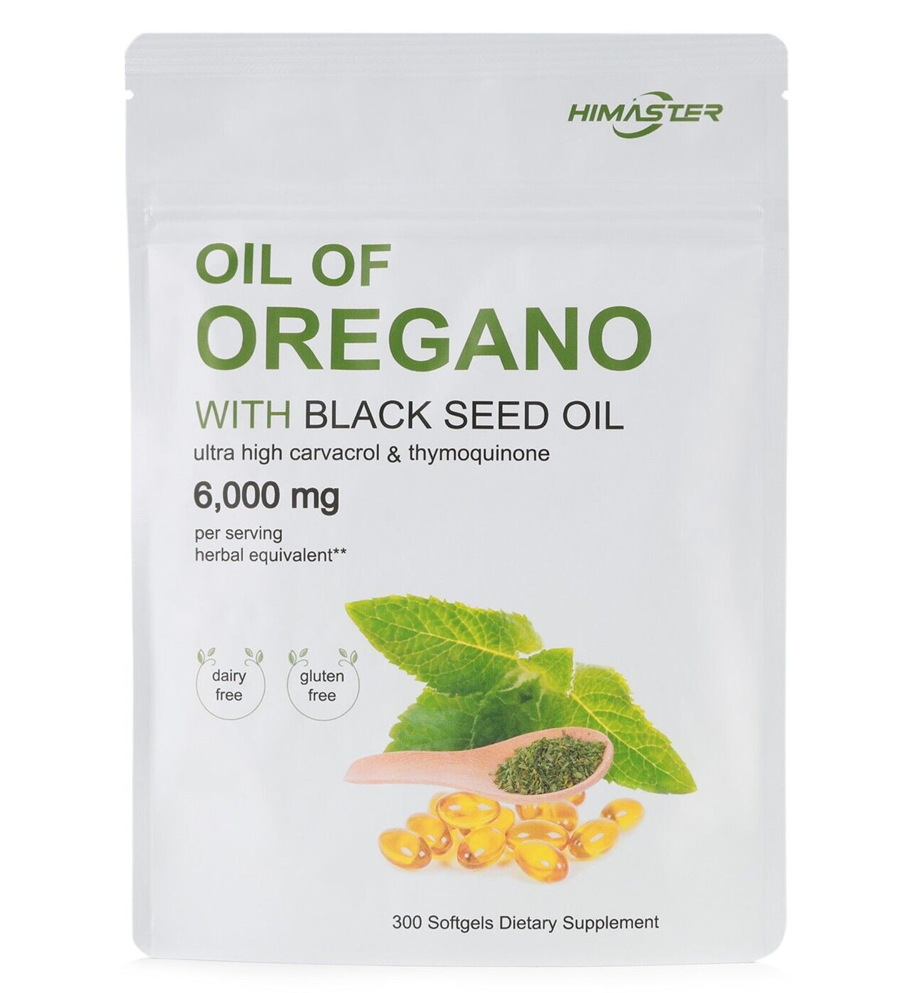 ​​Oil of Oregano 300 Softgels 2 in 1 Black Seed Oil Organic Herbal Supplement