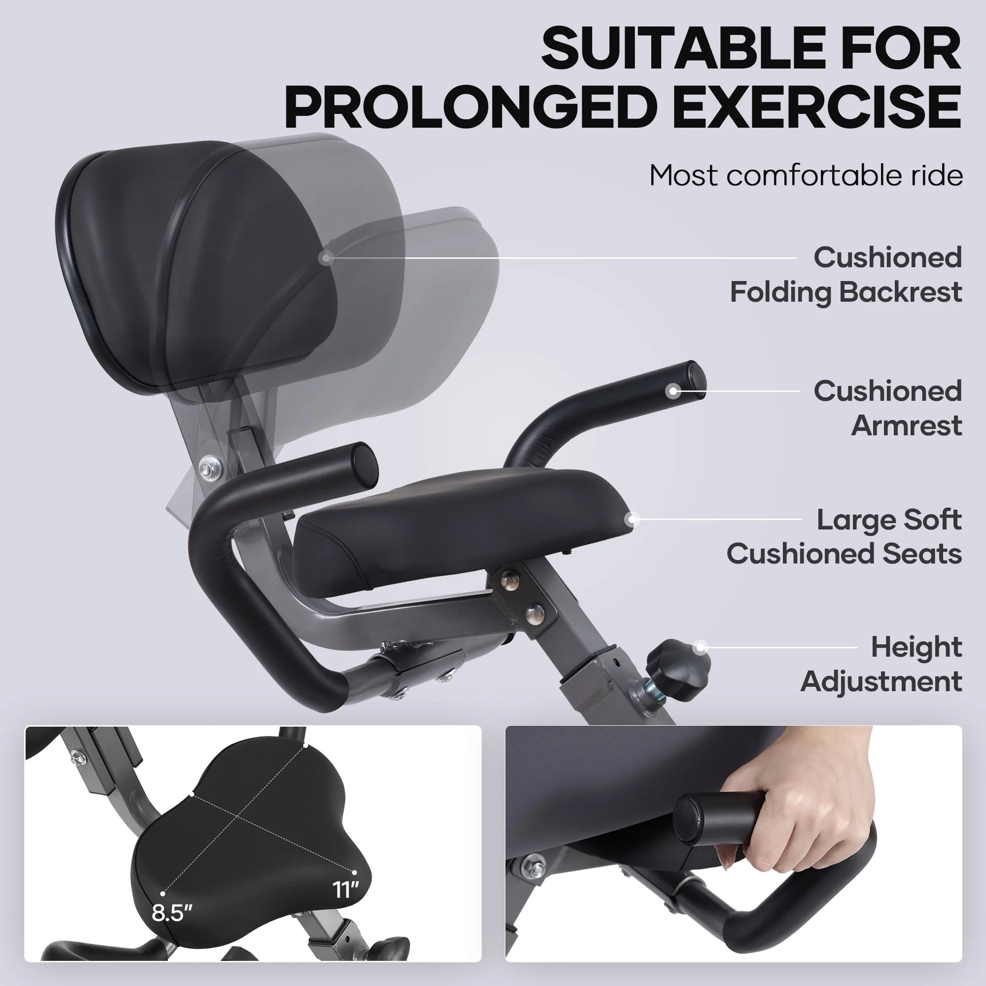 Folding Exercise Bike Magnetic Upright Bike with Pulse Sensor LCD Monitor Indoor Cycling Stationary Exercise Bike Perfect for Home Use