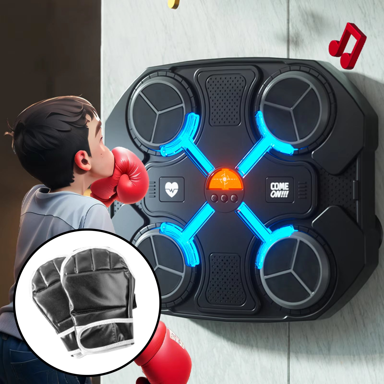 Smart Music Boxing Machine Bluetooth Beat Punch Wall Target LED Lighted Sandbag Practice Boxing Training Target Gym Home Sports